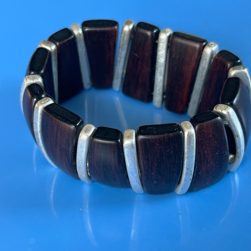 Women’s Vintage Black and Gray Stretch Bracelet